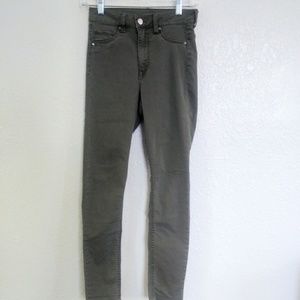 [ H&M army green high waist skinny jeans ]